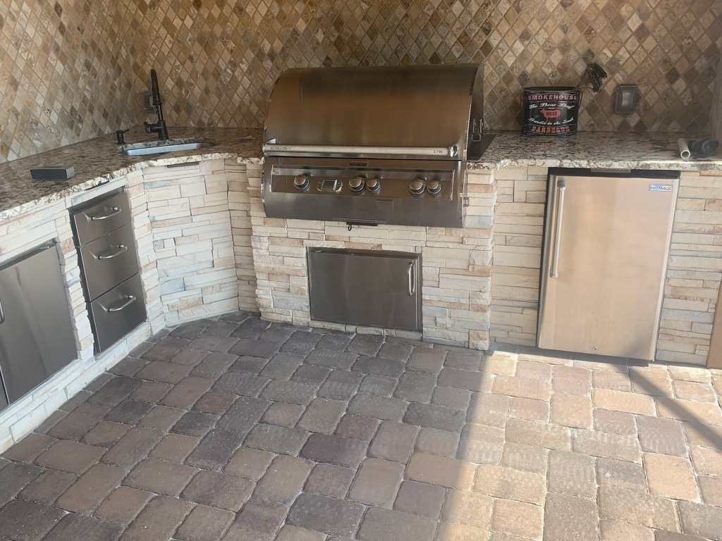 Outdoor Paver Kitchen Before